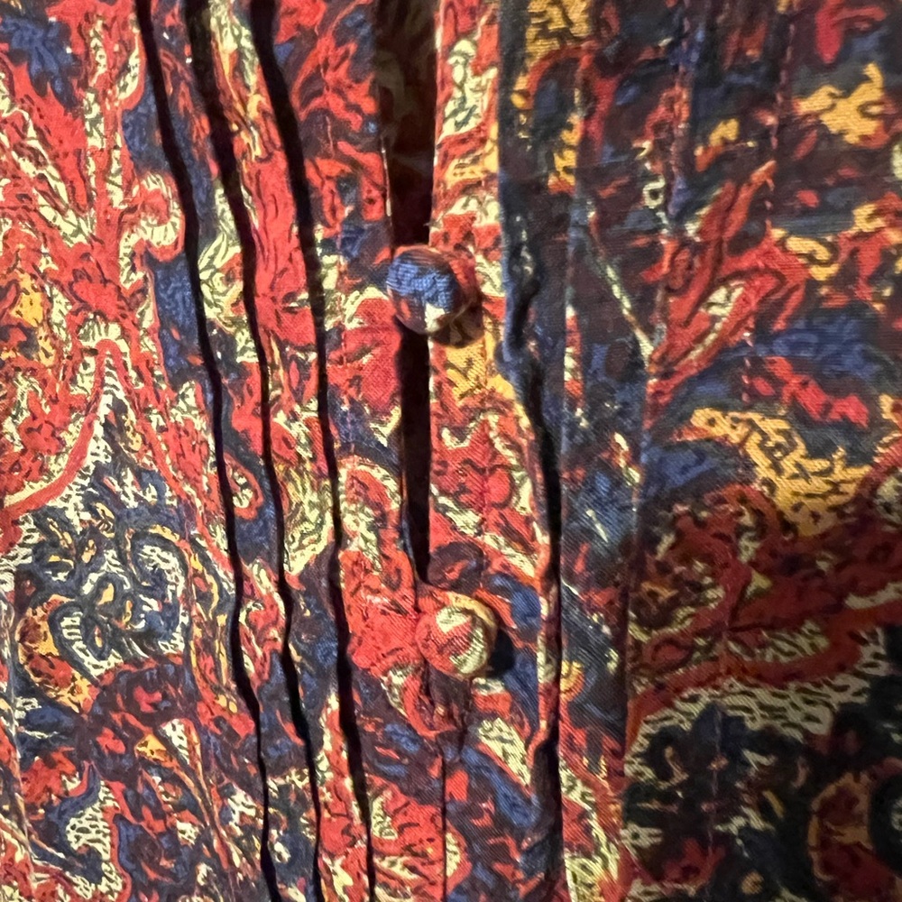 Lucky Brand Red and Blue Paisley Top - Picture 6 of 7